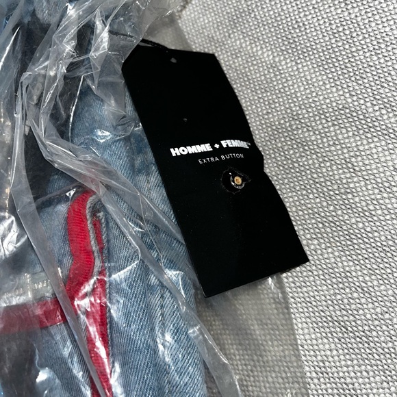 Full length cargo pocket denim pant with relaxed stretch in blue - Picture 3 of 6